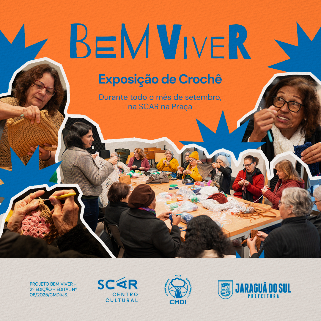 Exposição de crochê – projeto Bem Viver